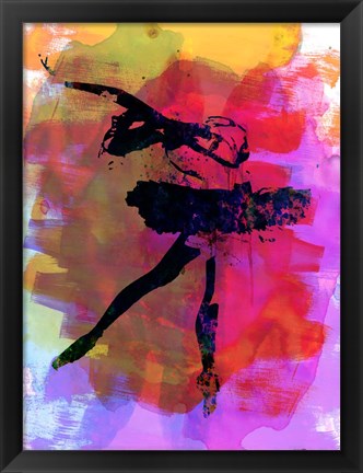 Framed Black Ballerina Watercolor Print