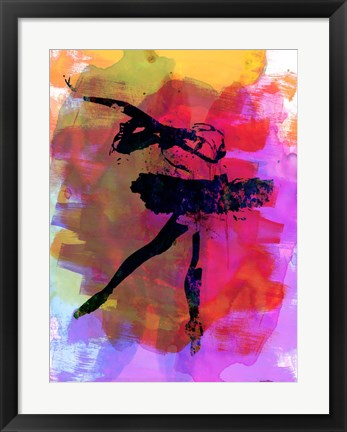 Framed Black Ballerina Watercolor Print