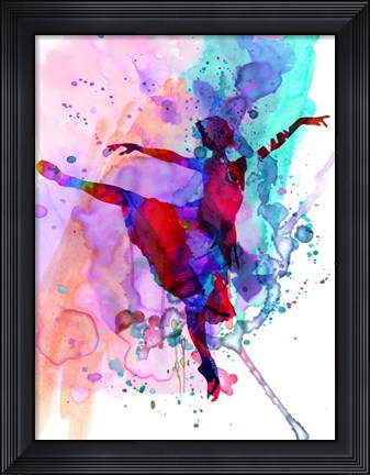 Framed Ballerina&#39;s Dance Watercolor 1 Print