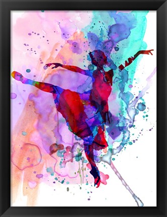 Framed Ballerina&#39;s Dance Watercolor 1 Print