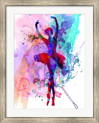 Framed Ballerina&#39;s Dance Watercolor 3 Print