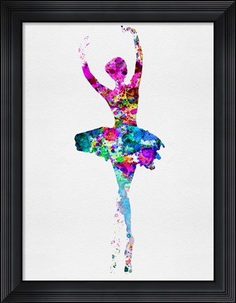 Framed Ballerina Watercolor 1 Print