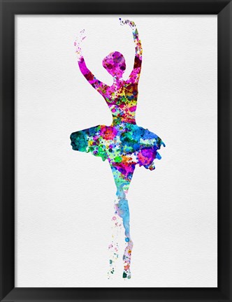 Framed Ballerina Watercolor 1 Print