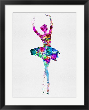 Framed Ballerina Watercolor 1 Print