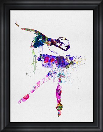 Framed Ballerina Watercolor 2 Print