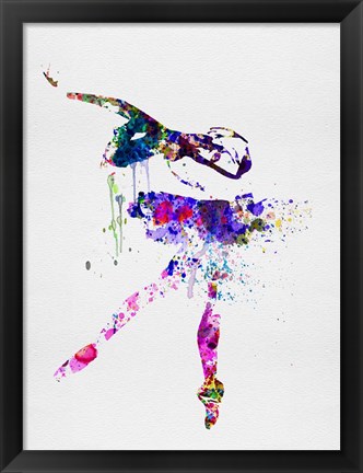 Framed Ballerina Watercolor 2 Print