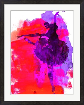 Framed Ballerina Watercolor 3 Print