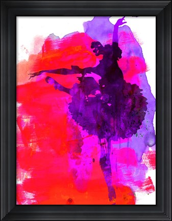 Framed Ballerina Watercolor 3 Print