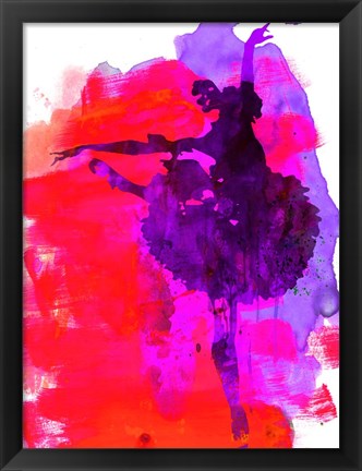 Framed Ballerina Watercolor 3 Print