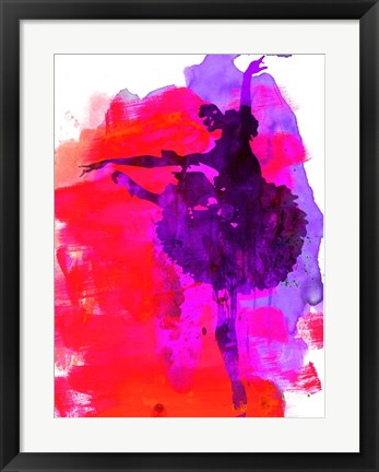 Framed Ballerina Watercolor 3 Print