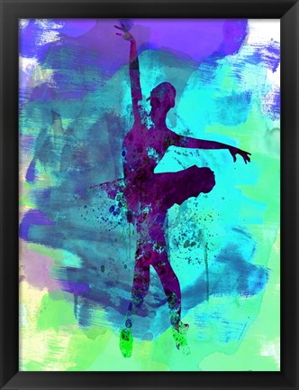 Framed Ballerina Watercolor 4B Print