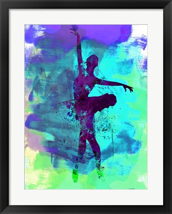 Framed Ballerina Watercolor 4B Print