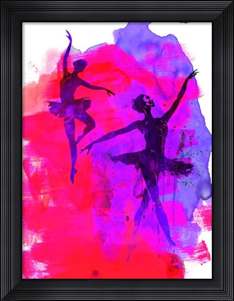 Framed Two Dancing Ballerinas Print