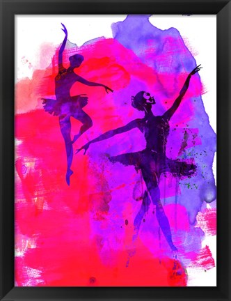 Framed Two Dancing Ballerinas Print