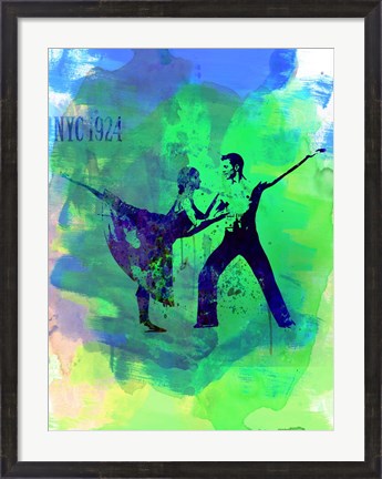 Framed Romantic Ballet Watercolor 1 Print