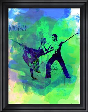 Framed Romantic Ballet Watercolor 1 Print