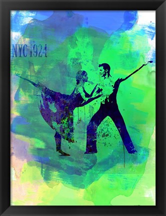 Framed Romantic Ballet Watercolor 1 Print