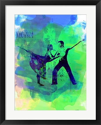 Framed Romantic Ballet Watercolor 1 Print