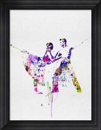 Framed Romantic Ballet Watercolor 2 Print