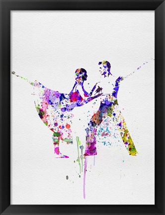 Framed Romantic Ballet Watercolor 2 Print