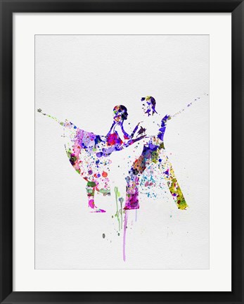 Framed Romantic Ballet Watercolor 2 Print