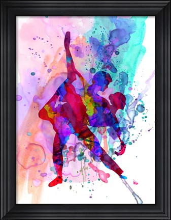 Framed Romantic Ballet Watercolor 3 Print
