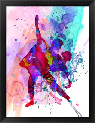 Framed Romantic Ballet Watercolor 3 Print