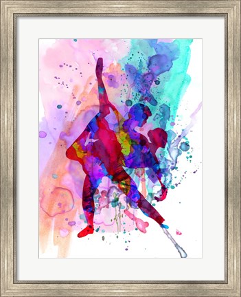 Framed Romantic Ballet Watercolor 3 Print