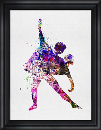 Framed Romantic Ballet Watercolor 4 Print