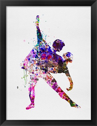 Framed Romantic Ballet Watercolor 4 Print