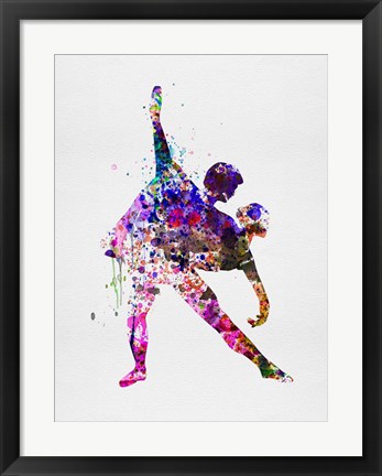 Framed Romantic Ballet Watercolor 4 Print