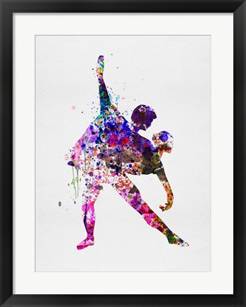 Framed Romantic Ballet Watercolor 4 Print