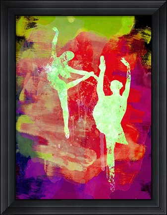Framed Bright Ballet Watercolor 1 Print
