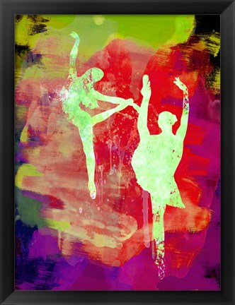 Framed Bright Ballet Watercolor 1 Print