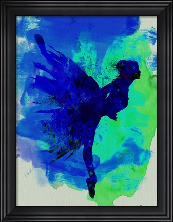 Framed Ballerina on Stage Watercolor 2 Print