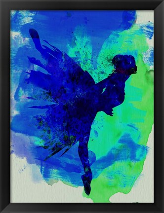 Framed Ballerina on Stage Watercolor 2 Print