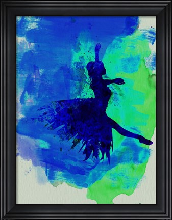 Framed Ballerina on Stage Watercolor 5 Print