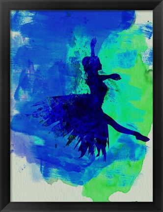 Framed Ballerina on Stage Watercolor 5 Print