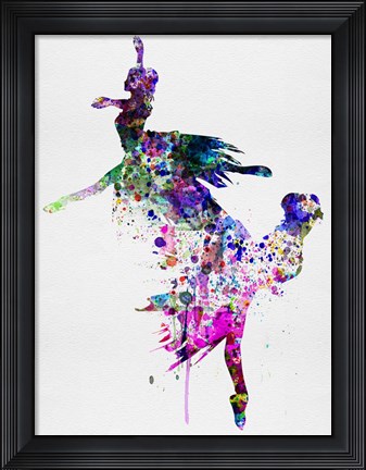 Framed Ballet Watercolor 3B Print