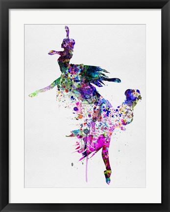 Framed Ballet Watercolor 3B Print