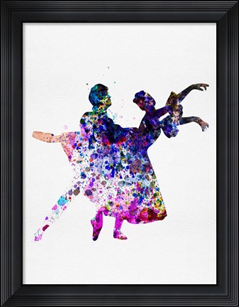 Framed Ballet Dancers Watercolor 1 Print