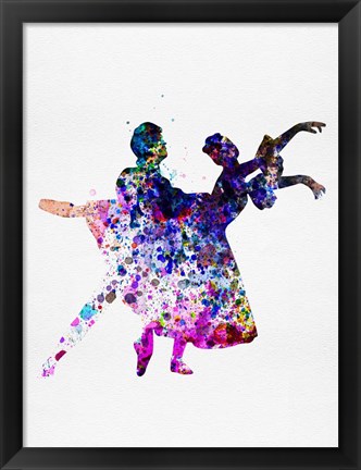 Framed Ballet Dancers Watercolor 1 Print