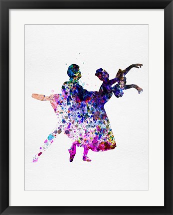 Framed Ballet Dancers Watercolor 1 Print