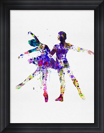 Framed Ballet Dancers Watercolor 2 Print
