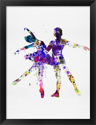 Framed Ballet Dancers Watercolor 2 Print