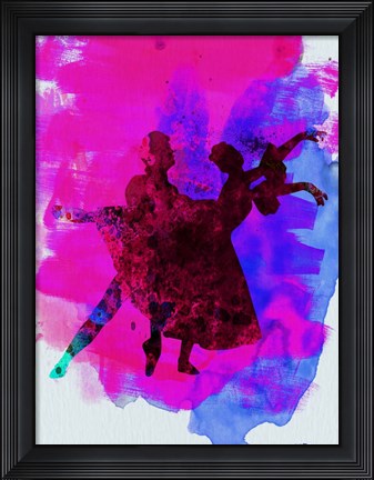 Framed Ballet Dancers Watercolor 3 Print
