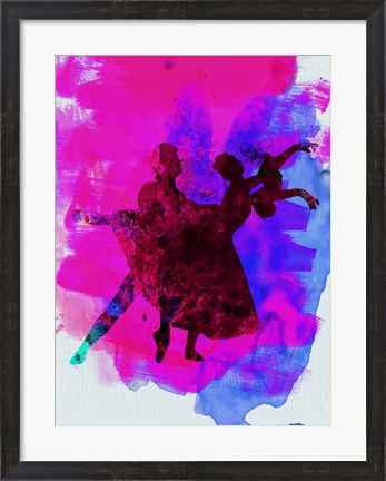 Framed Ballet Dancers Watercolor 3 Print