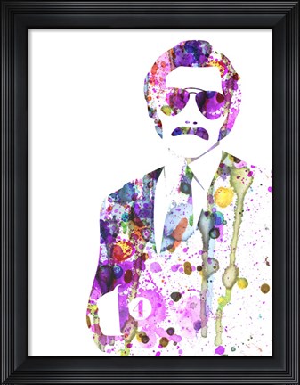 Framed Anchorman Watercolor 1 Print