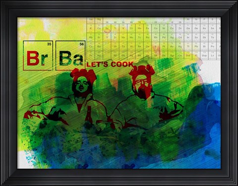 Framed Br Ba Watercolor 1 Print
