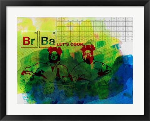 Framed Br Ba Watercolor 1 Print